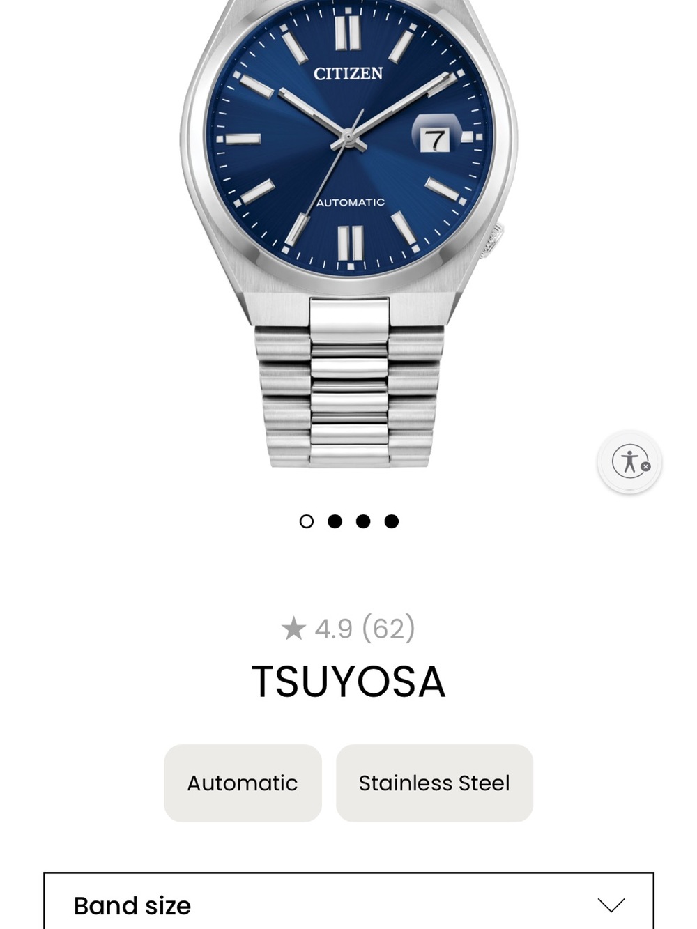 Citizen Tsuyosa Blue Dial Stainless Steel Men's Watch